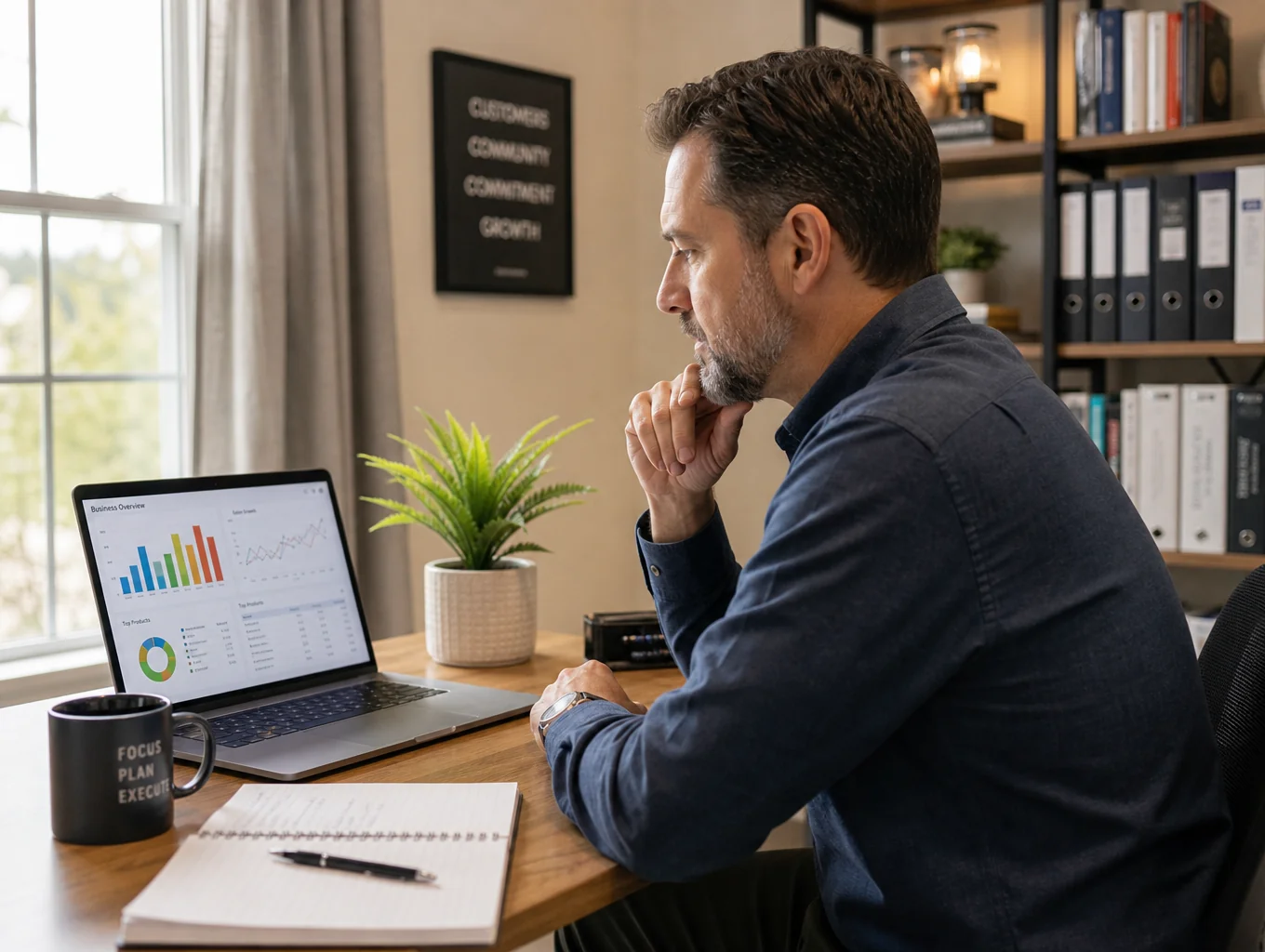Business owner collaborating in a practical commercial workplace